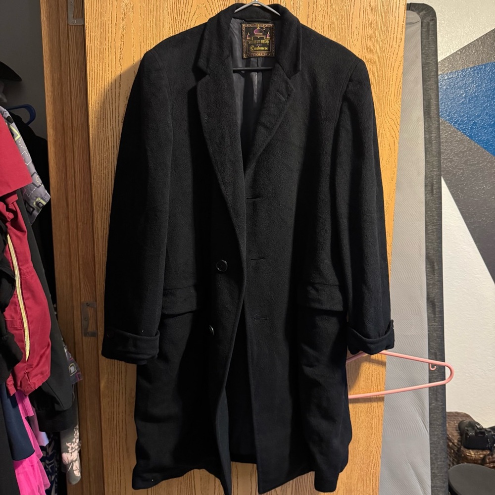 Society Brand Black and Purple Cashmere Coat
